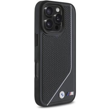 Husa Bmw iPhone 16 Pro Max - Hardcase M Perforated Twisted Line MagSafe (BMHMP16X23PUCPK) - Black