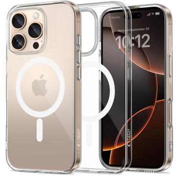 Husa Husă Tech-Protect FlexAir MagSafe pentru iPhone 16 Pro Max, compatibilă MagSafe, transparentă