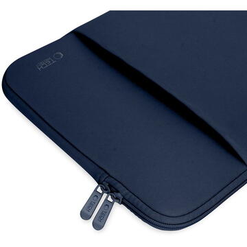 Husă laptop Tech-Protect Neopren pentru 13 inch, material elastic, protecție zilnică, bleumarin