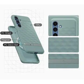 Husa SPIGEN Husă MagSafe „Parallax MagFit” pentru Samsung Galaxy S25 Plus – verde