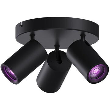 Aplice si plafoniere Calex 5301001600, 4.9 W, 345 lumeni, 2200-4000K, 21 cm, Negru