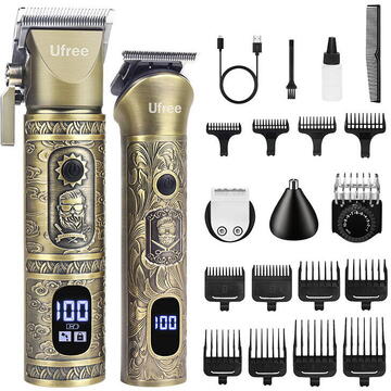 Aparat de tuns Ufree U-2226, Autonomie 180 min, Fara fir, 6300 RPM, Maro