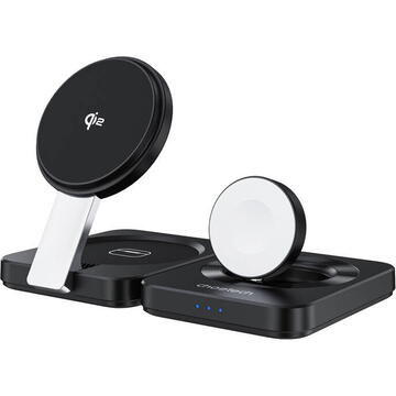 choetech 48574 Qi2 compatibil cu Apple - iPhone Apple Watch Airpods 15W USB-C Negru