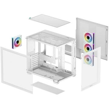 Carcasa Deepcool R-CG530-WHADA4-G-1, Fara sursa, Middle Tower, ATX, mATX, mITX, Alb
