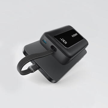 Baterie externa Anker A1688H11 10000 mAh, 30W, 1x USB-C, 1x USB-A, cablu USB-C incorporat Negru