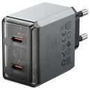 Borofone „BN21”, Quick Charge 40W, 2 x USB Type-C, gri metal