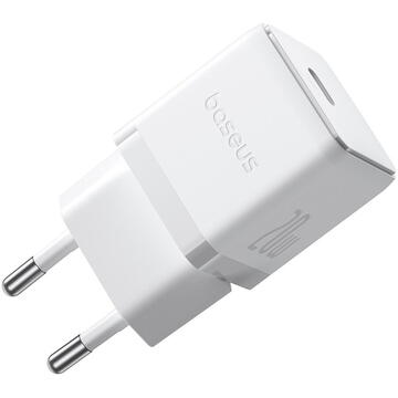 Incarcator de retea Baseus P10111602213-01, 1 x USB-C, 20 W, Alb