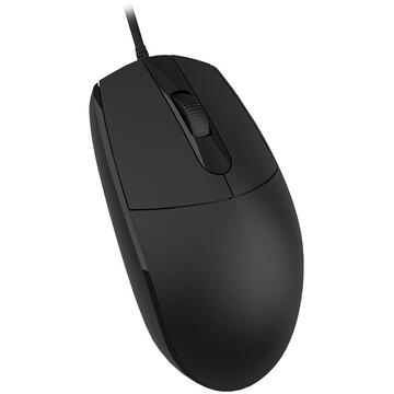 Mouse Omega OM439B – Mouse optic cu fir USB, 1000 DPI, 3 butoane + scroll, negru
