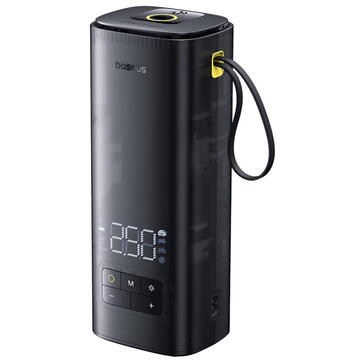 Car Compressor, Display Digital, Faster Inflation, Small Shape, Double Cylinder - Baseus Mega Series (C11123202111-00) - Black