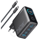 Anker Incarcator de retea Anker 140W Digital Display 3x USB-C 1x USB-A PD 3.1 cablu USB-C inclus Negru