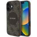 Husa pentru iPhone 16 - 4G Circle Classic Logo MagSafe (GUHMP16SP4PGRSGW) - Brown