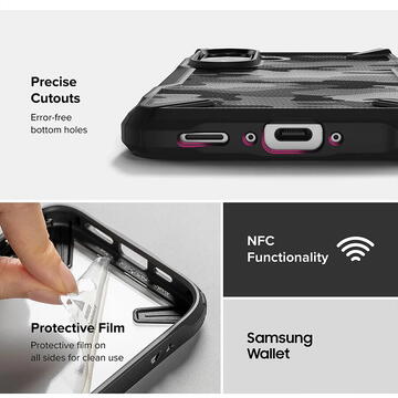 Husa Husa pentru Samsung Galaxy A36 5G / A56 5G - Ringke Fusion X Design - Camo Black