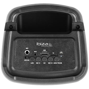 Boxa portabila Ibiza Sound SIGMA40, 50 W, 2400 mAh, Bluetooth, Negru