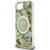 Husa Husa pentru iPhone 16e - Guess IML Metal Glitter Flowers Triangle MagSafe (GUHMPSE4HFLPEDN) - Green