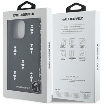 Husa Husa pentru iPhone 16 Pro - Karl Lagerfeld Saffiano (KLHCP16LPSADJSK) - Crystals & Charm