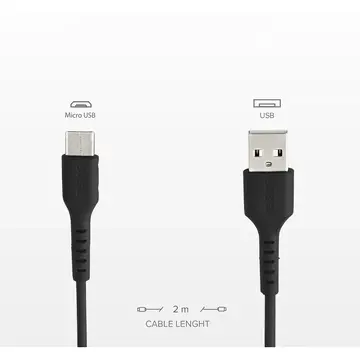 SBS TECABLEMICRO2K USB-A - Micro-USB Cable 2 m - Black