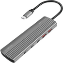 LogiLink HUB extern LOGILINK, porturi USB: USB-A 2.0 x 2, USB Type-C x 8, conectare prin USB 3.2 Type C, PD 100W, protectie: supracurent, supratensiune, suprasarcina si scurtcircuit, gri, "UA0415" (timbru verde 0.8 lei)