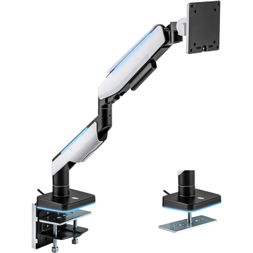 Suport monitor SUPORT de birou LOGILINK, pt 1 TV/monitor plat, diag. max 49 inch, rotatie, inclinare, orizontala, verticala, max 20 Kg, gas spring, negru-gri, "BP0162"