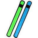 BRATARA LED LOGILINK, cu clips, 2 bucati, nailon, 3 moduri lumina, rezistent la apa, bat. CR2032, 34x4cm, 30g, albastru si verde,