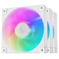 Set 3 ventilatoare DeepCool "FD12", 120mm, 400 - 2050rpm, Hydro bearing, 63.6 cfm, ARGB, 4-pin, alb, "R-FD12-WHAPN3-G" (timbru verde 0.54lei)