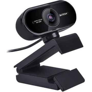 Camera web A4Tech Full HD 1920 x 1080, USB 2.0, microfon, autofocus, 75grade vizibilitate, Negru