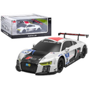 Mașină radiocomandată 1:24, sport, telecomandă, AUDI R8 LMS, alb și negru