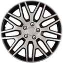 VERSACO Capac roată auto negru și argintiu cu șuruburi cromate Dakar NC 16" inch