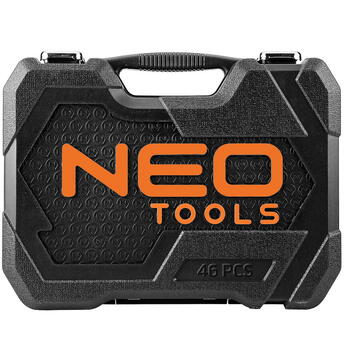 NEO TOOLS Set de chei tubulare de trecere 1/4" + 3/8", 46 buc.