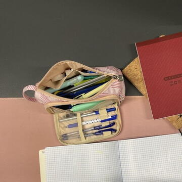 Articole pentru scoala MAALEO Penar școlar cu două compartimente, pliabil, dublu, roz, pentru copii