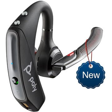HP Poly Voyager 5200 Wireless Headset,Single-Ear W/Noise-Canceling Mic,Lightweight Only 20G,Connect to Mobile/Tablet Via Bluetooth,Sweatproof,Up to 7 Hours Talk Time,