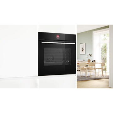 Cuptor Bosch Cuptor incorporabil Seria 8 Electric, 71 l, 14 moduri de gatit, Display tactil TFT, DishAssist, EcoClean Direct, Air Fry, Grill, Convectie 3D, Home Connect, Clasa A+, Negru