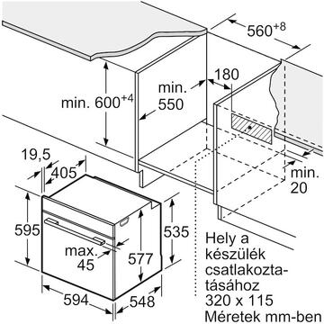 Cuptor Bosch Cuptor incorporabil Seria 8 Electric, 71 l, 14 moduri de gatit, Display tactil TFT, DishAssist, EcoClean Direct, Air Fry, Grill, Convectie 3D, Home Connect, Clasa A+, Negru