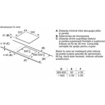 Plita Bosch Plita incorporabila Inductie, 3 zone de gatit, PowerBoost, Temporizator, 60 cm, Negru