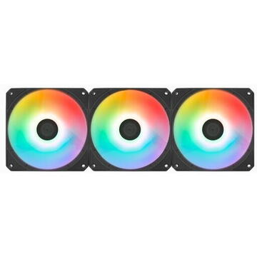 AeroCool Set 3 ventilatoare Link 3-Pack 120mm iluminare aRGB Negru