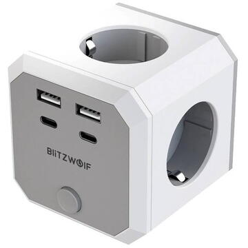 BlitzWolf BW-EC2 8-in-1 Power Cube (4xAC / 2 x USB-A / 2 x USB-C)