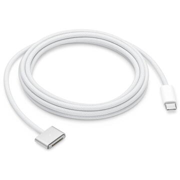 Apple USB 2.0 charging cable, USB-C connector > magnetic MagSafe 3 connector (silver, 2 meters, sleeved, charging only)