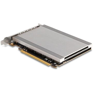 DeLOCK PCI Express x16 card to 4x internal NVMe M.2 Key, interface card (with heatsink and LED display)