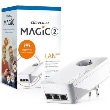 Adaptor PowerLan devolo Magic 2 LAN triple + Single, Powerline