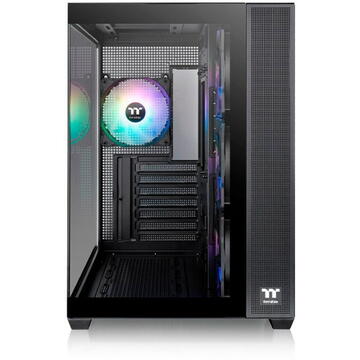Carcasa Thermaltake Mid Tower Fara sursa View 380 TG ARGB Negru
