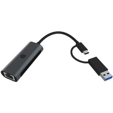 Icy Box IB-LAN301-C3 USB-A/USB-C to Ethernet LAN
