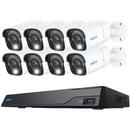Reolink IP NVS16-8MB8, 8 camere, 4K, 2.8 mm, IR/lumina alba 30 m, spotlight, PoE, vizualizare de pe telefon, detectie persoane/vehicule, microfon si difuzor, 4TB HDD inclus