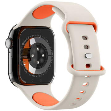 Curea pentru Apple Watch 1/2/3/4/5/6/7/8/9/10/SE/SE 2 (38/40/41/42mm) - Spigen Nano Pop - Orange Beige
