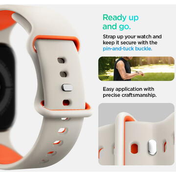 Curea pentru Apple Watch 1/2/3/4/5/6/7/8/9/10/SE/SE 2 (38/40/41/42mm) - Spigen Nano Pop - Orange Beige