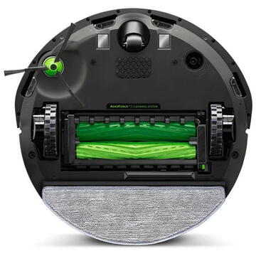 Aspirator robot cu mop  golire automata in CleanBase sistem de curatare Aeroforce in 4 etape recipient lavabil wi-fi navigare inteligenta si harta control prin aplicatia iRobot Home Dirt Detect gri/negru