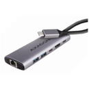 HMC-6G2L, 2x USB-A, 1x USB-C, 4K/60Hz HDMI, RJ-45, USB 3.2 Gen 2, PD 100W, 15cm USB-C