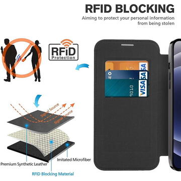 Husa Techsuit SmartMag Book Case, iPhone 12, Maro