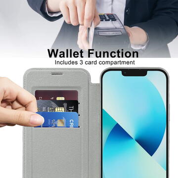 Husa Husa pentru iPhone 13 - Techsuit SmartMag Book Case - Gray