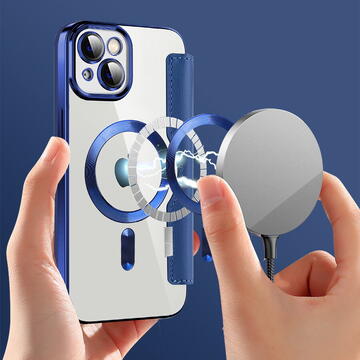 Husa Husa pentru iPhone 14 Plus - Techsuit SmartMag Book Case - Blue