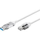 Goobay goobay Ethernet adapter cable USB-A 3.2 Gen1 > RJ-45, Slim (white, 3 meters)