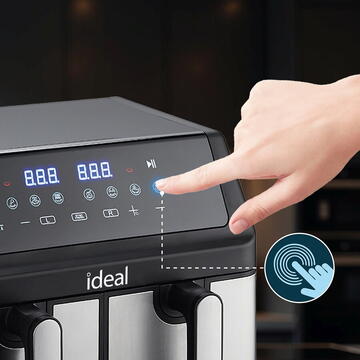 Friteuza Eldom IDEAL Fat-free fryer, double horizontal 9L, 8 functions - including food drying